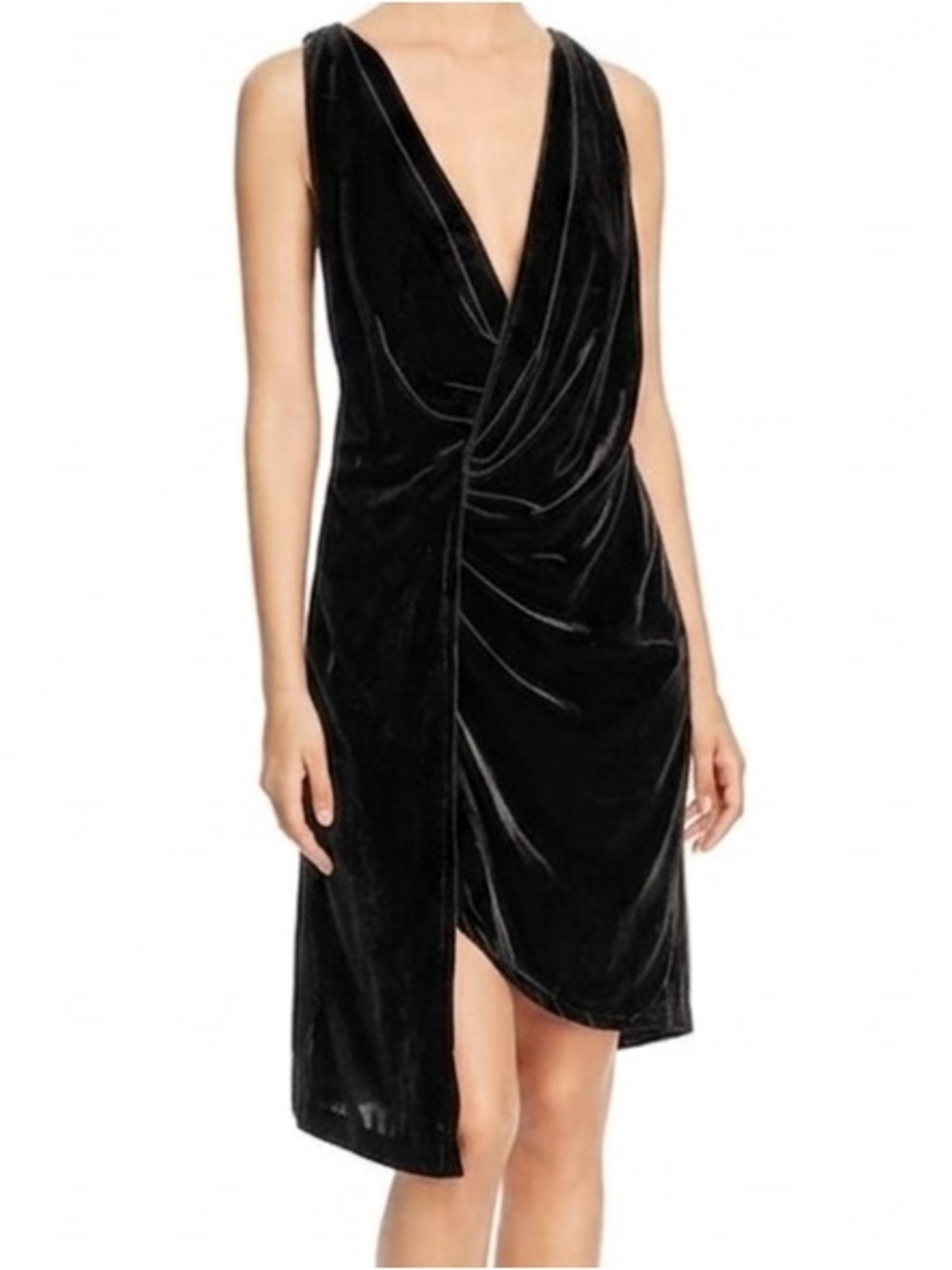 Kenneth Cole Twist Wrap Velvet Dress